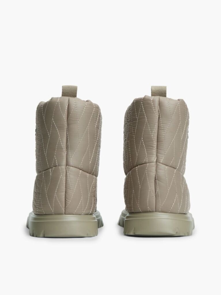 Beige Warm Lined Quilted Snow Boots  Women