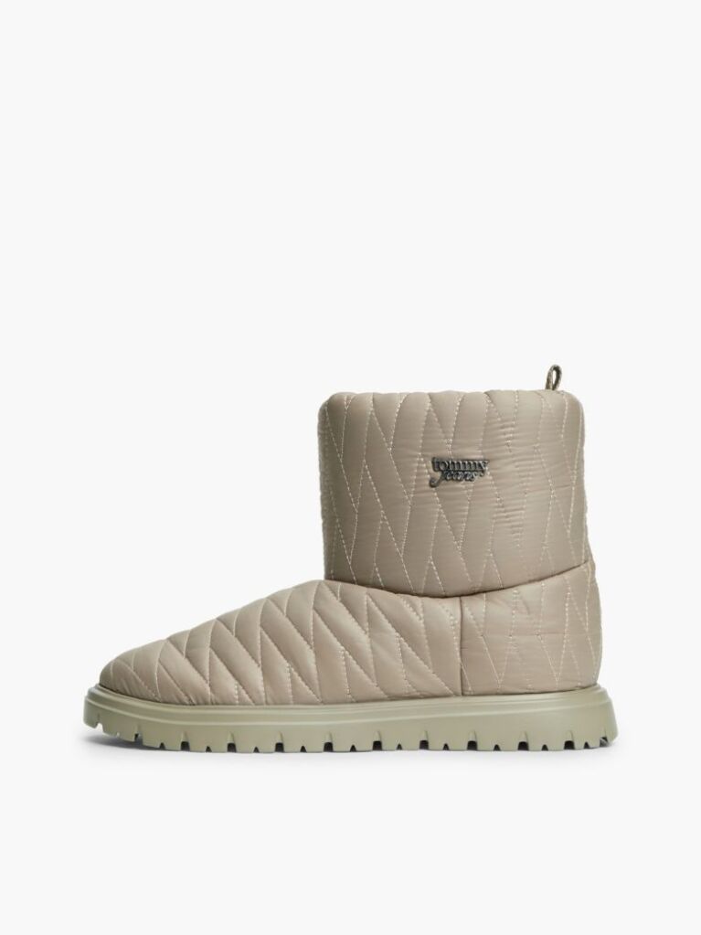 Beige Warm Lined Quilted Snow Boots  Women