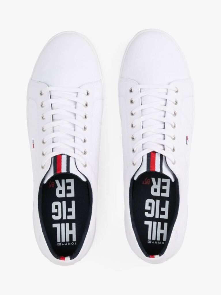 White Iconic Contrast Panel Trainers  Men
