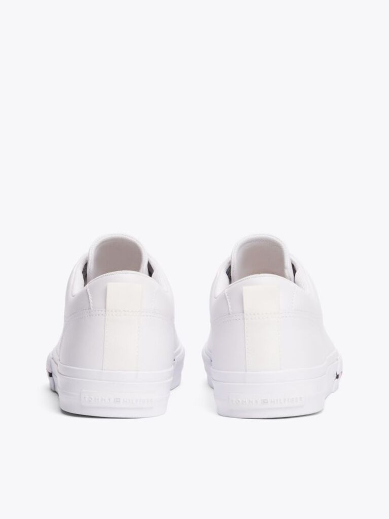 White Leather Logo Lace-Up Trainers  Men