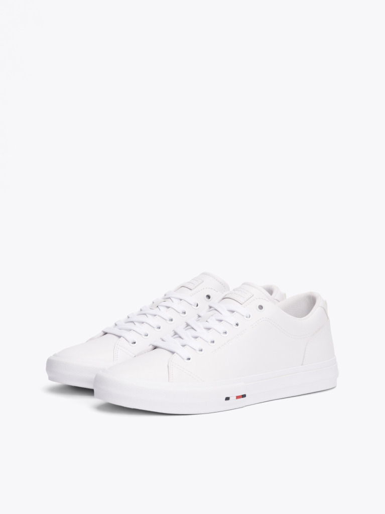 White Leather Logo Lace-Up Trainers  Men
