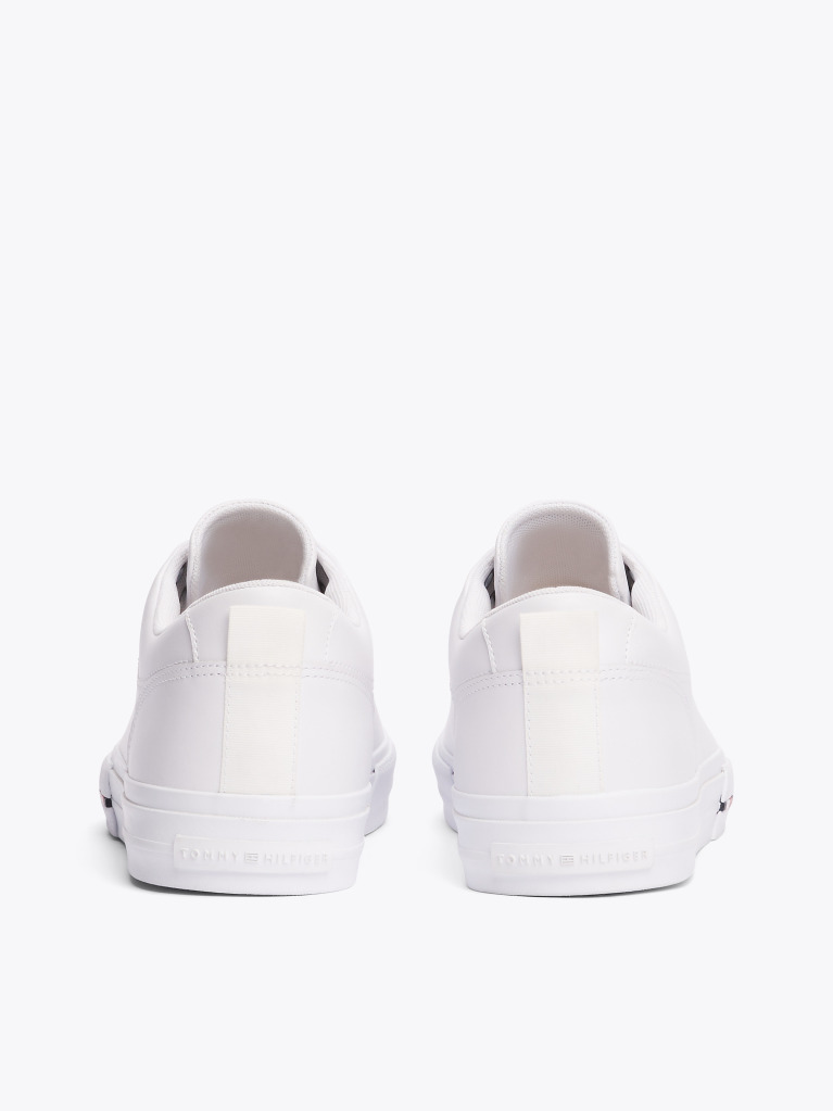 White Leather Logo Lace-Up Trainers  Men