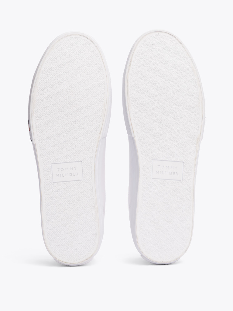 White Leather Logo Lace-Up Trainers  Men
