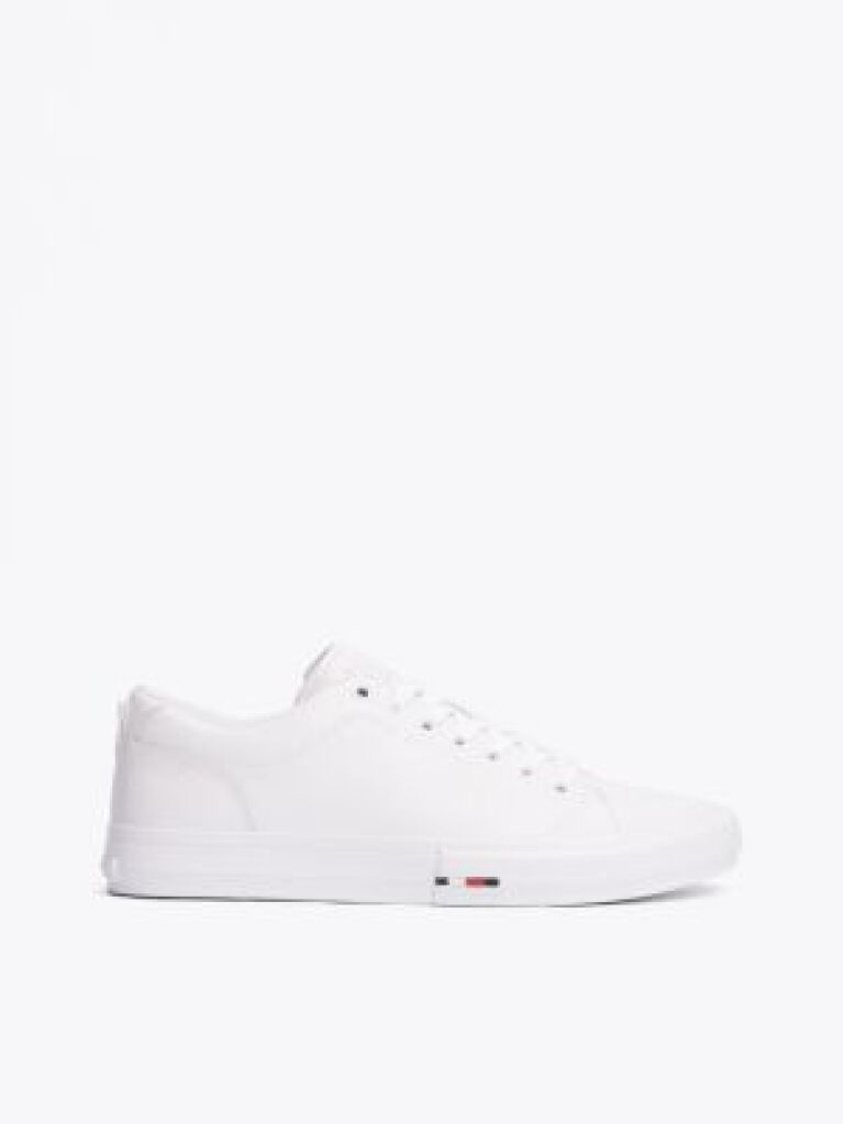 White Leather Logo Lace-Up Trainers  Men