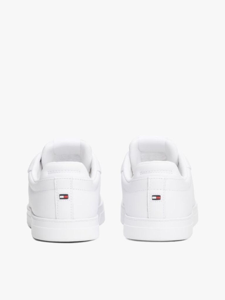 White Essential Leather Lace-Up Trainers  Men