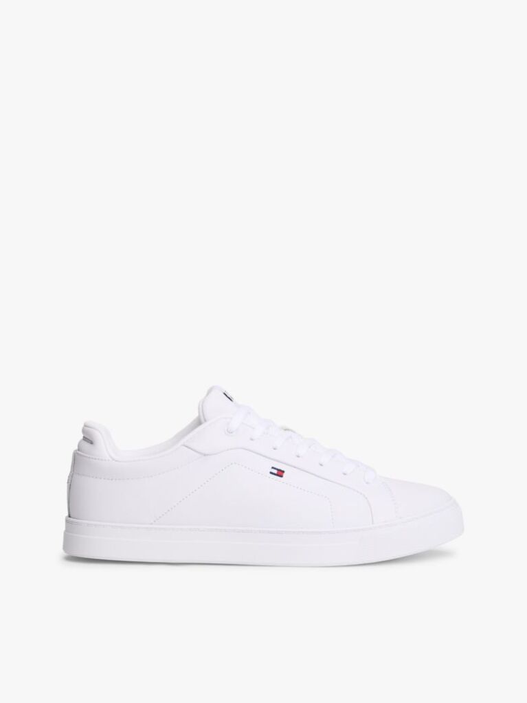 White Essential Leather Lace-Up Trainers  Men