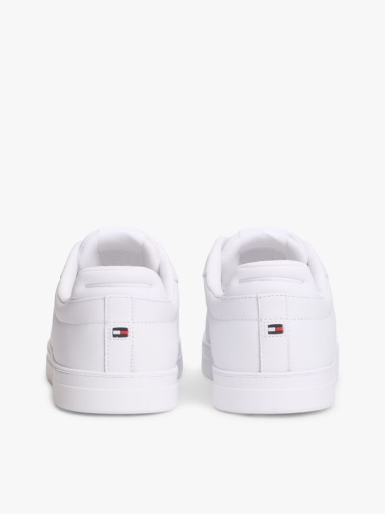 White Essential Leather Lace-Up Trainers  Men