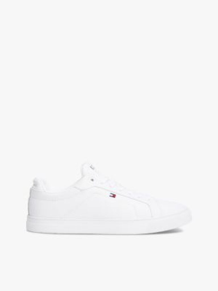 White Essential Leather Lace-Up Trainers  Men
