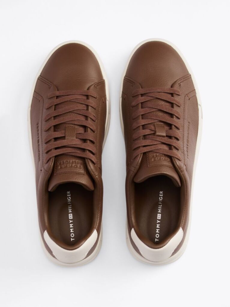 Καφέ Δερμάτινα Sneakers  Άνδρες