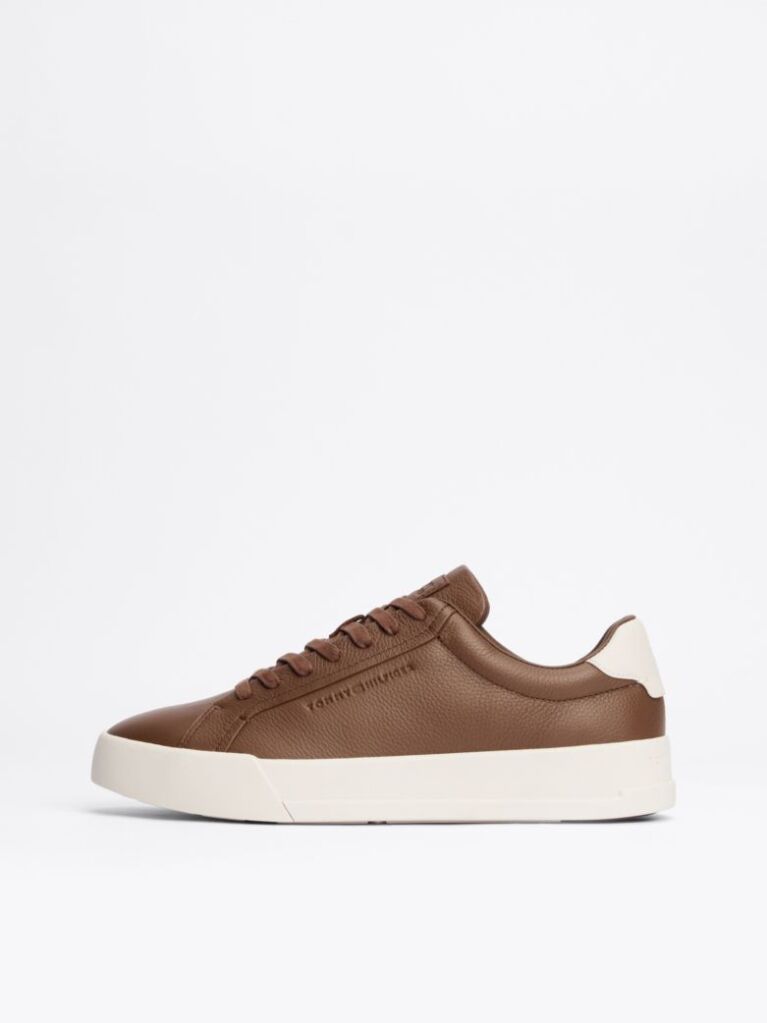 Καφέ Δερμάτινα Sneakers  Άνδρες
