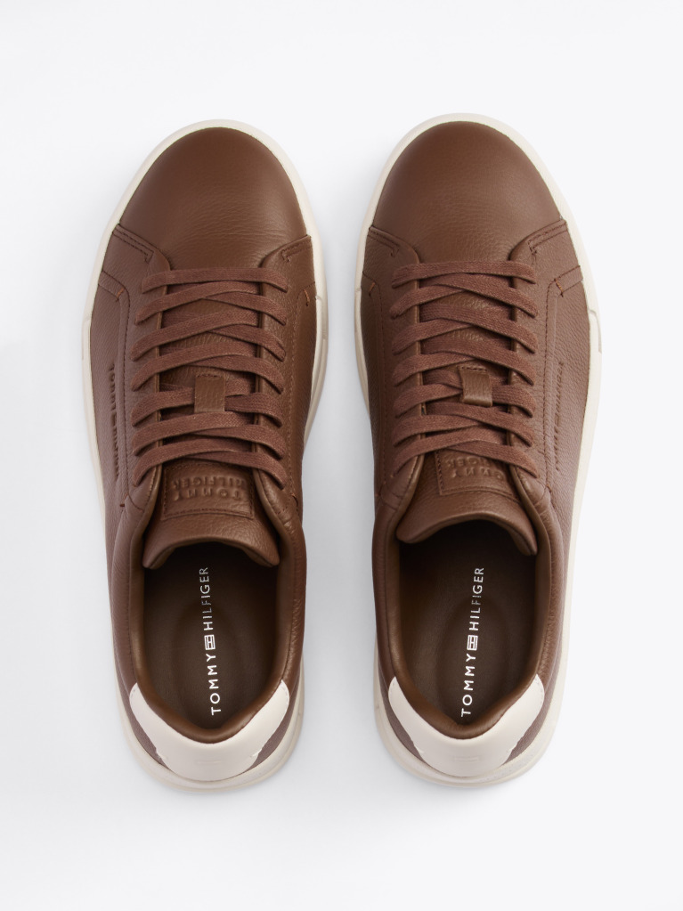 Καφέ Δερμάτινα Sneakers  Άνδρες