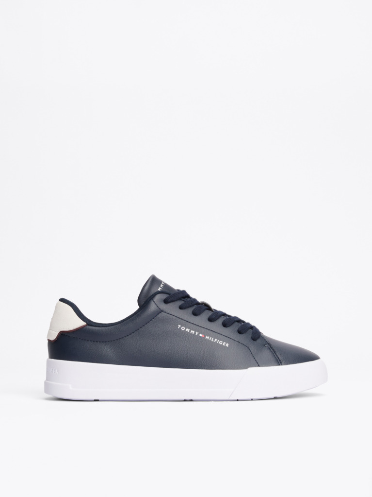 Blue Pebble Grain Court Trainers  Men