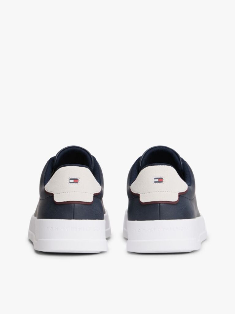Blue Pebble Grain Court Trainers  Men