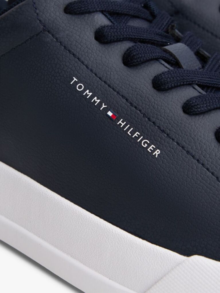 Blue Pebble Grain Court Trainers  Men