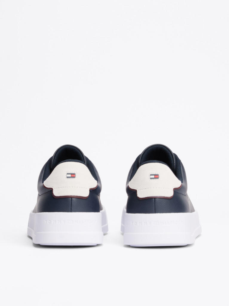 Blue Pebble Grain Court Trainers  Men