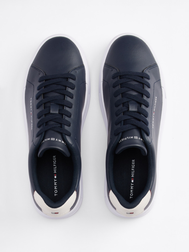 Blue Pebble Grain Court Trainers  Men
