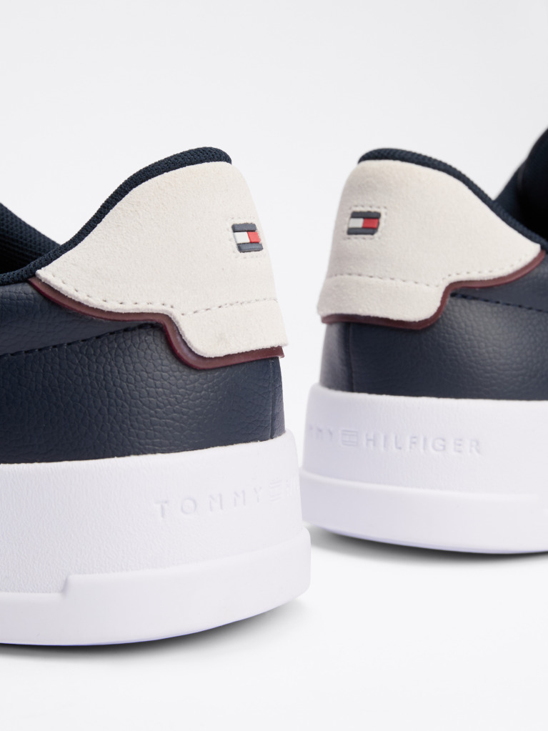 Blue Pebble Grain Court Trainers  Men