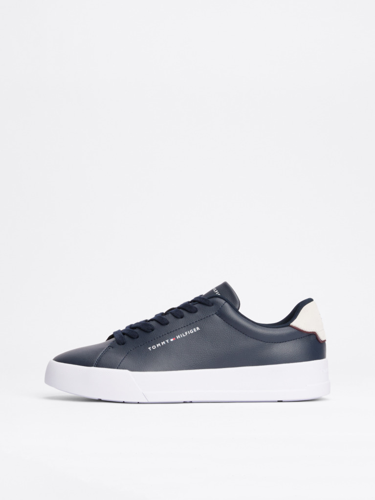 Blue Pebble Grain Court Trainers  Men