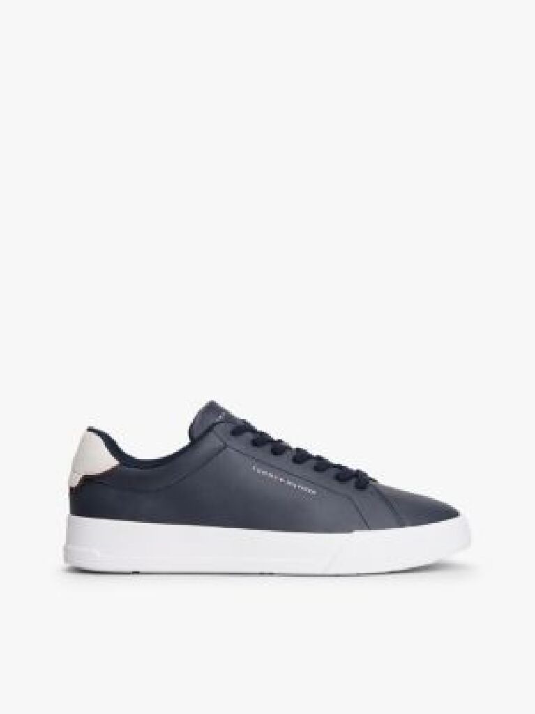 Blue Pebble Grain Court Trainers  Men