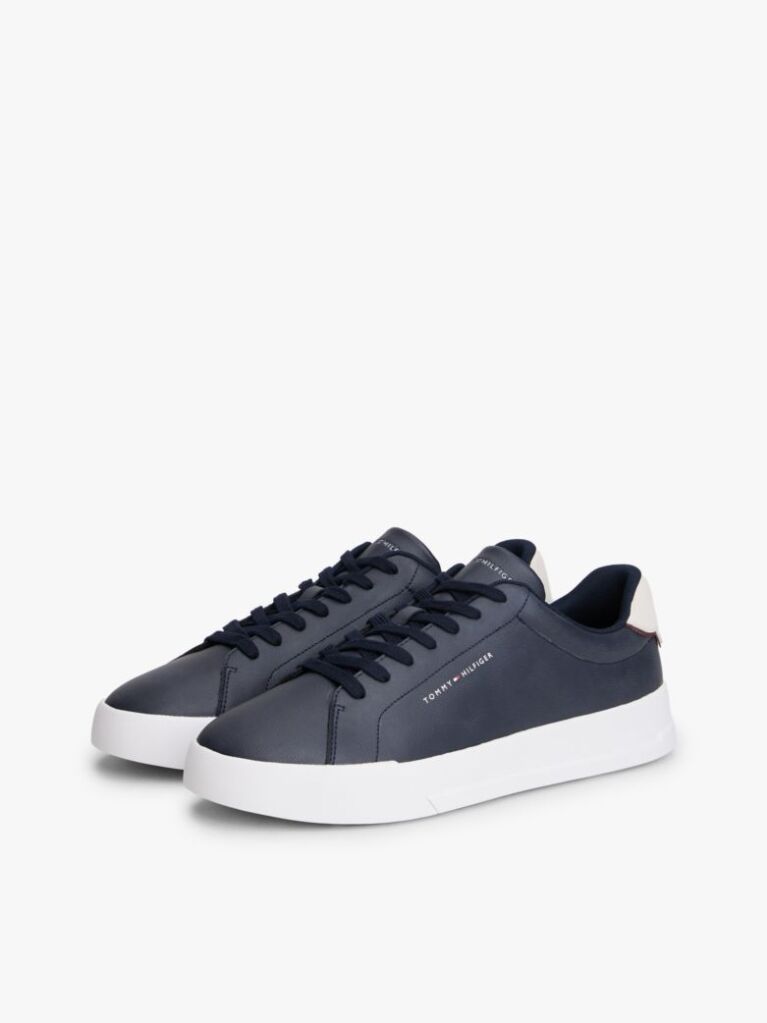 Blue Pebble Grain Court Trainers  Men