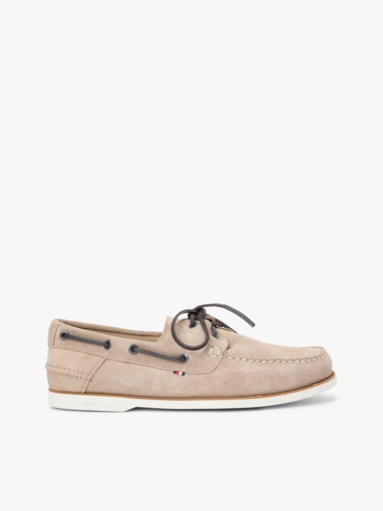 Beige Suede Boat Shoes  Men