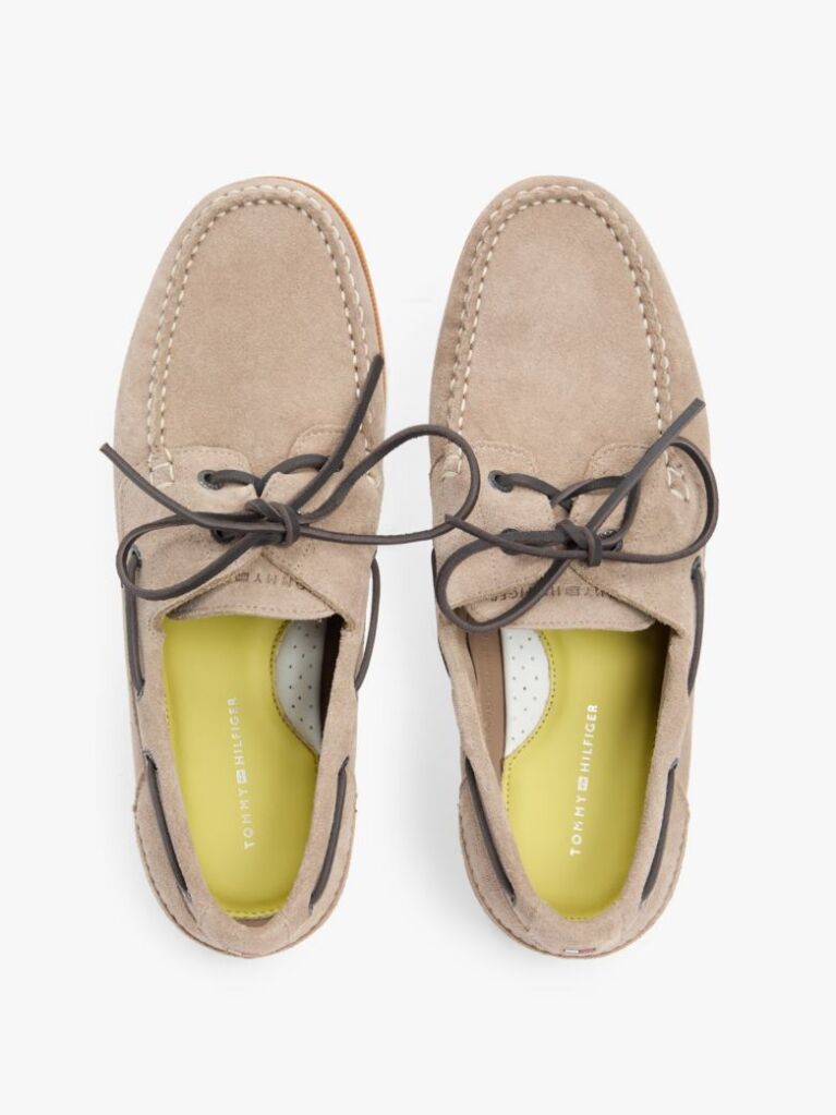 Beige Suede Boat Shoes  Men