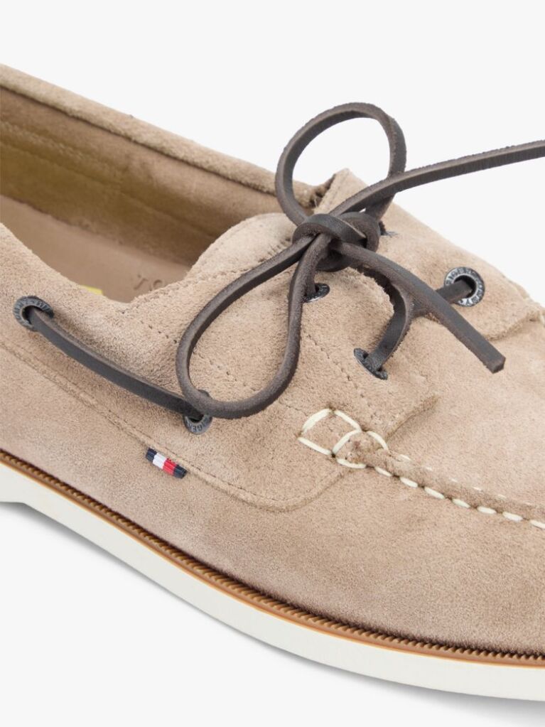 Beige Suede Boat Shoes  Men