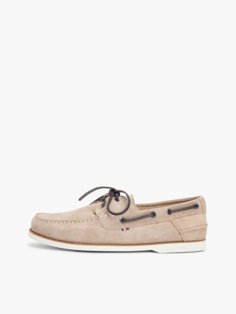 Beige Suede Boat Shoes  Men