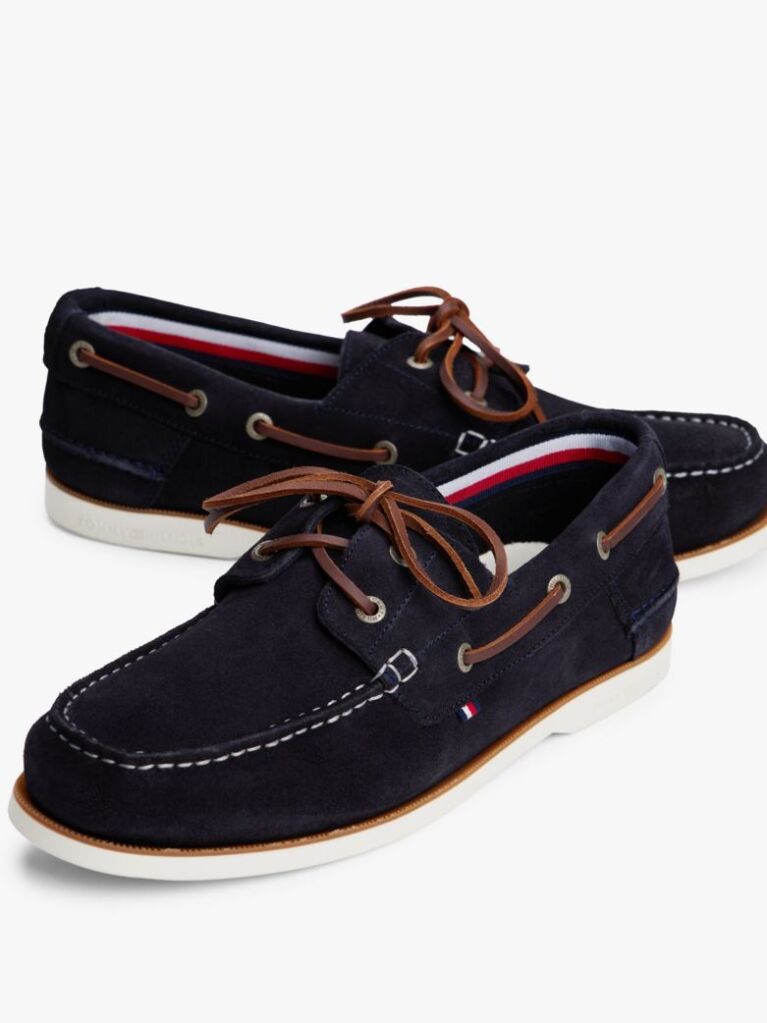 Blue Suede Boat Shoes  Men