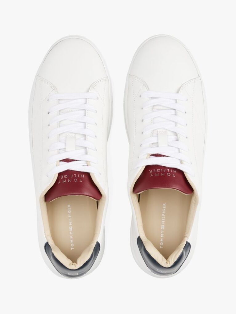 Άσπρο Δερμάτινα Sneakers Cupsole  Άνδρες