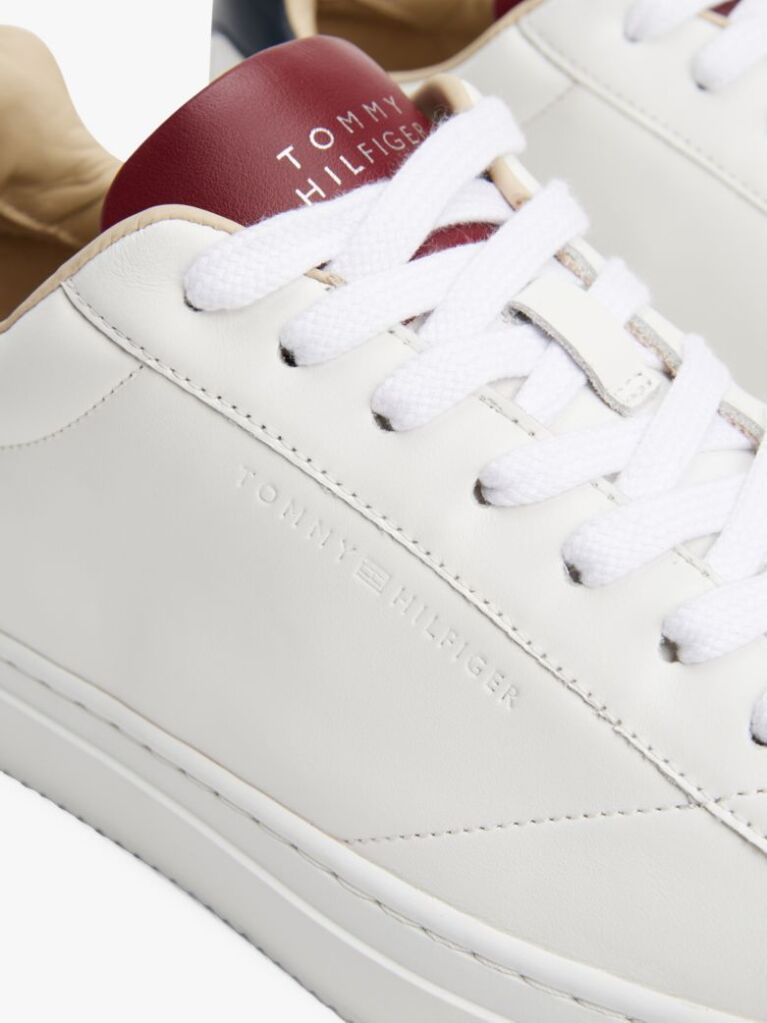 Άσπρο Δερμάτινα Sneakers Cupsole  Άνδρες
