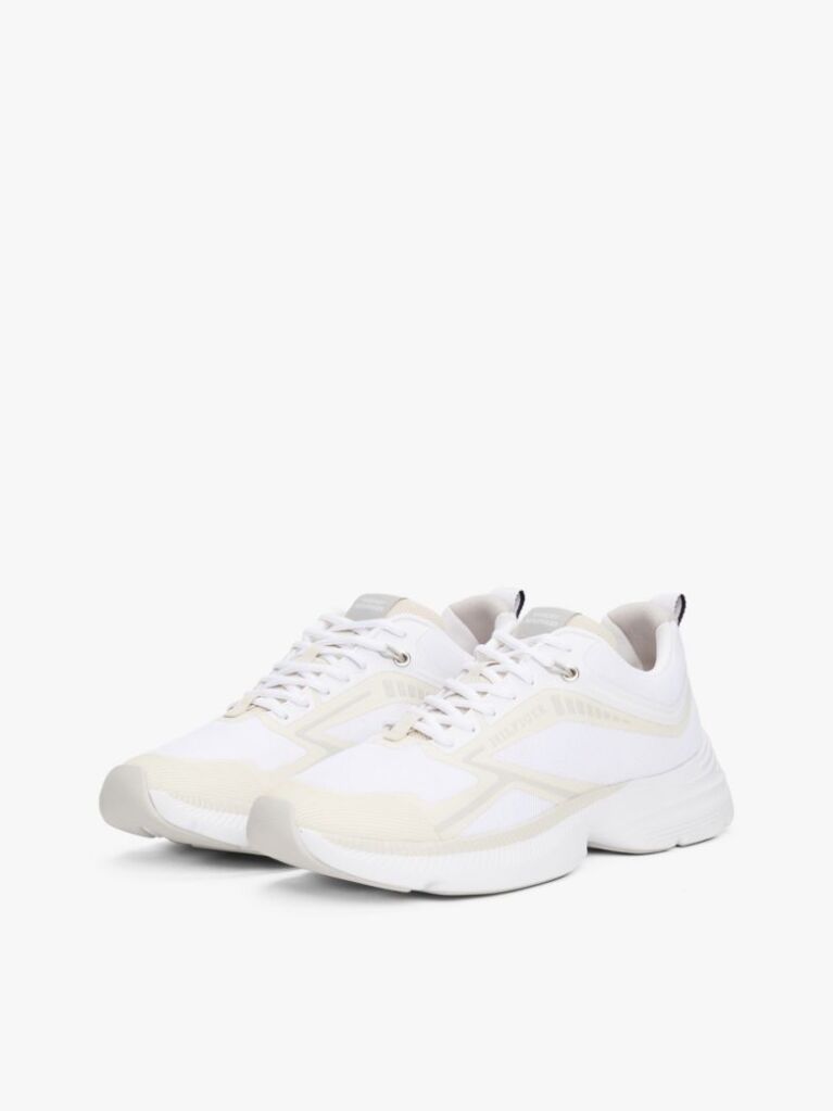 White Modern Runner Logo Trainers  Men