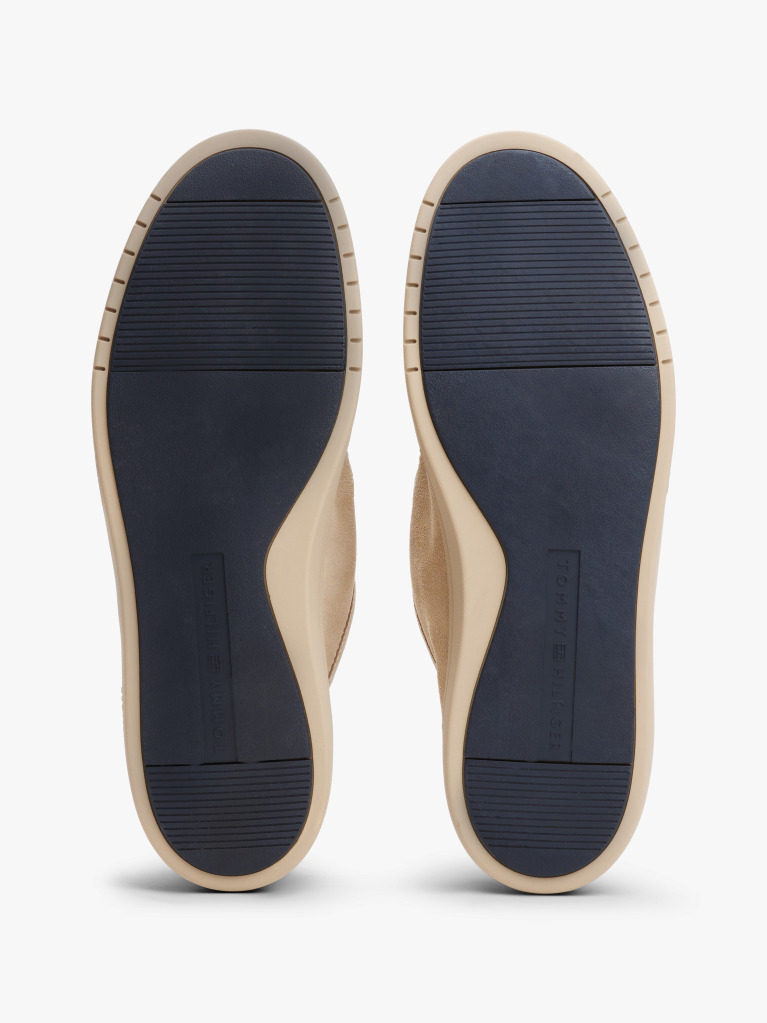 Beige Suede Moc Toe Lightweight Shoes  Men