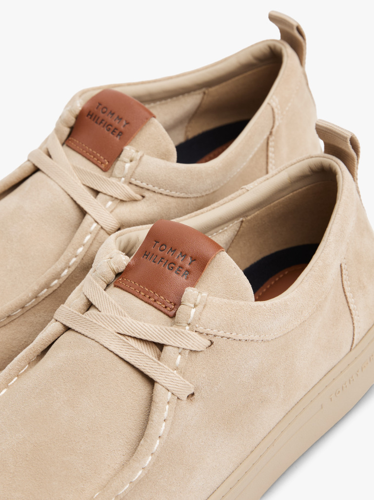 Beige Suede Moc Toe Lightweight Shoes  Men