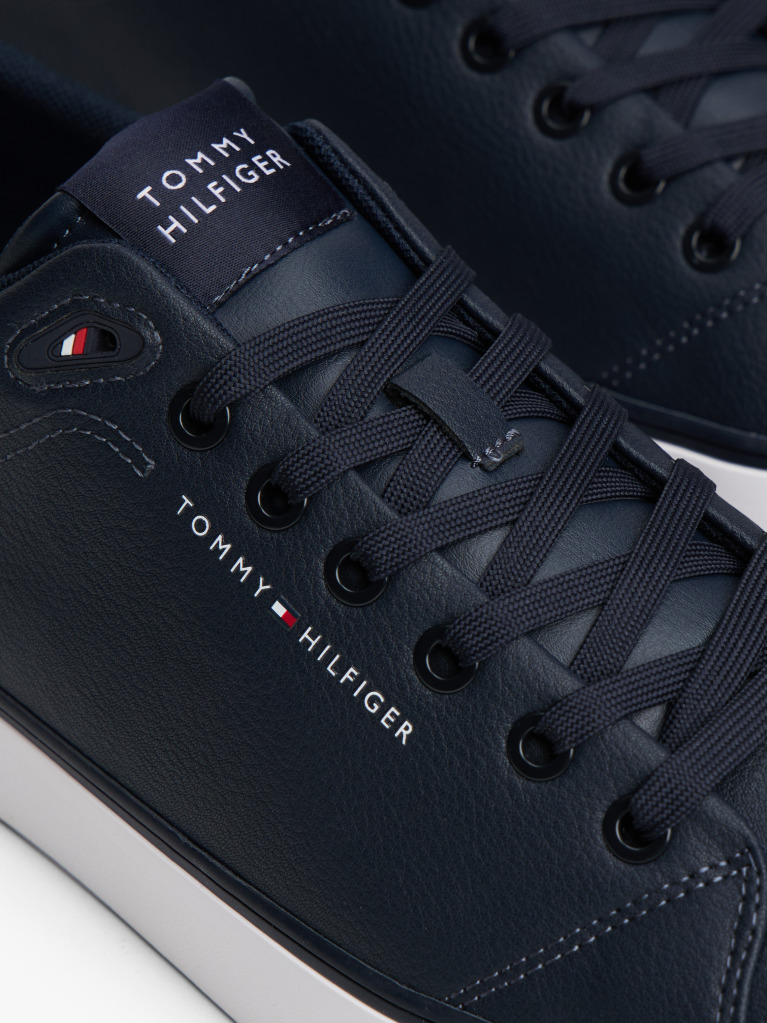 Blue Debossed Logo Trainers  Men