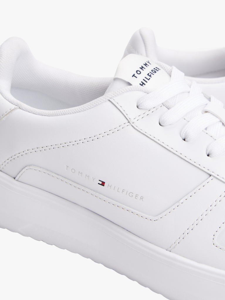 Άσπρο Άνετα Δερμάτινα Sneakers  Άνδρες