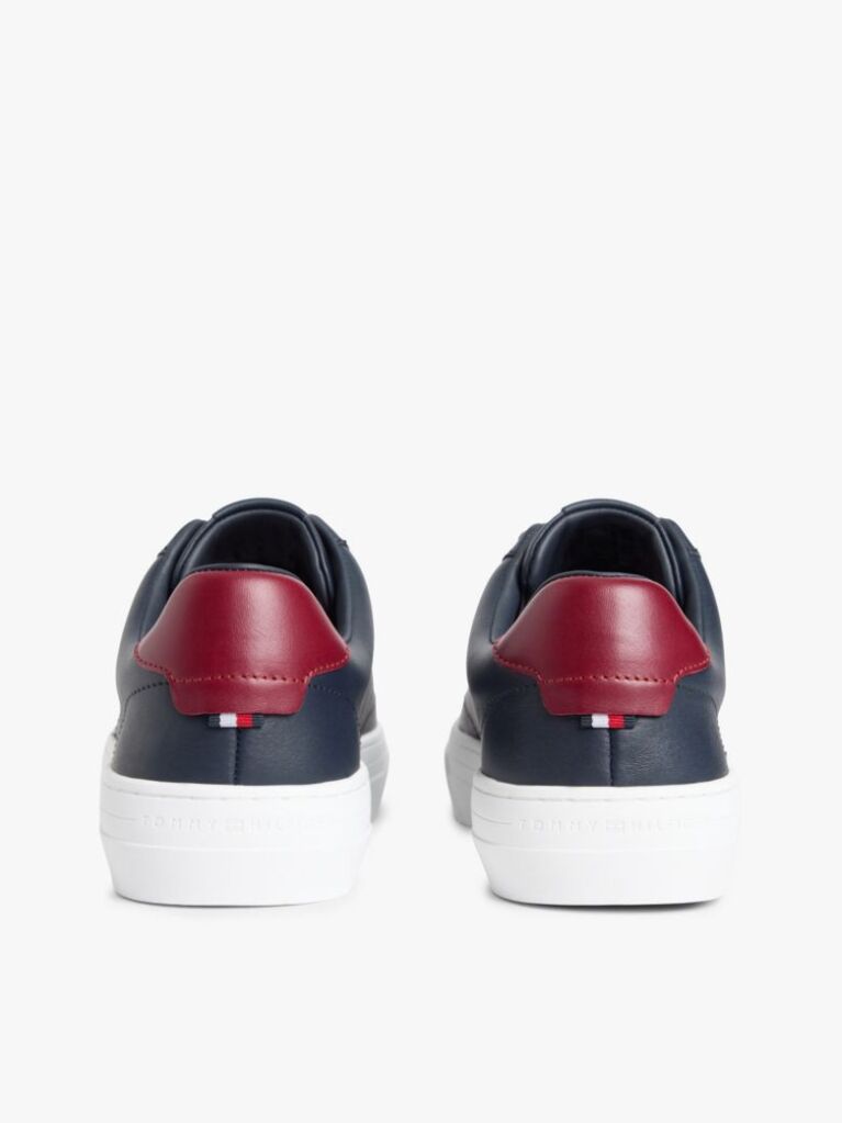 Blue Leather Cupsole Trainers  Men