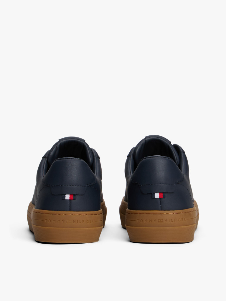 Blue Leather Cupsole Trainers  Men