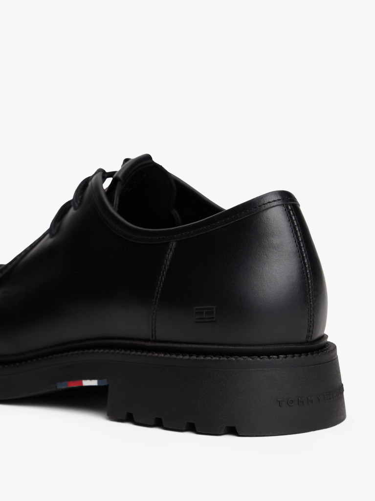 Black Lightweight Leather Moc Toe Shoes  Men