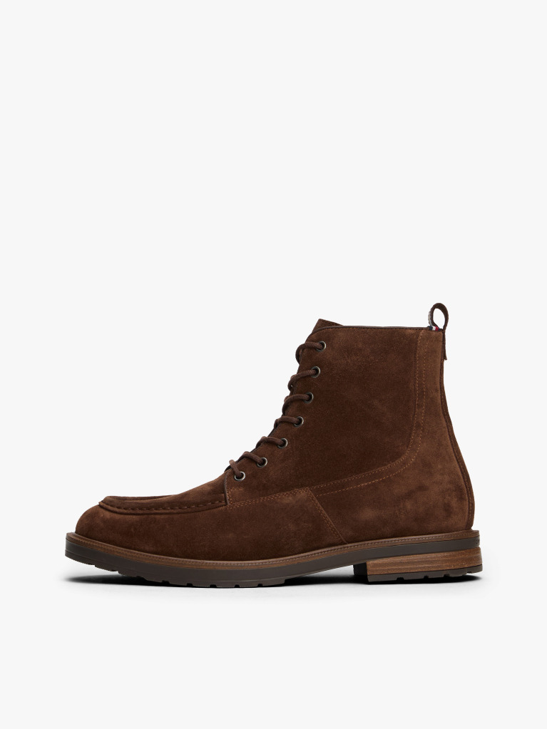 Brown Cleat Suede Moc Toe Boots  Men