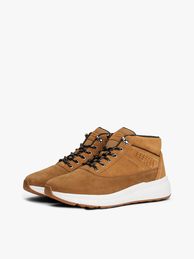 Khaki Leather Hybrid Boots  Men