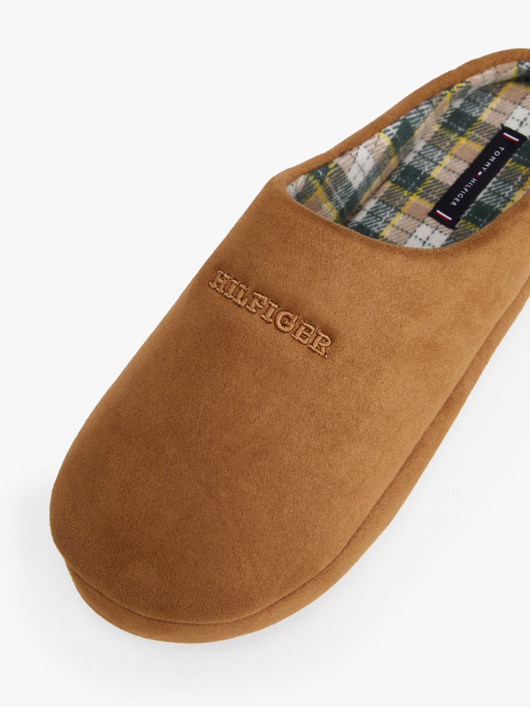 Khaki Logo Warm Lined Slippers  Men