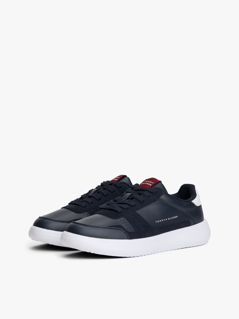 Blue Leather Fine-Cleat Trainers  Men
