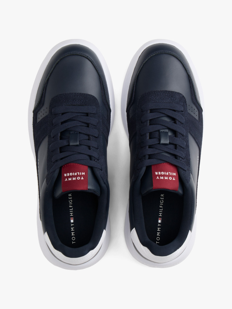 Blue Leather Fine-Cleat Trainers  Men