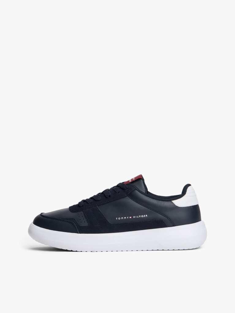 Blue Leather Fine-Cleat Trainers  Men