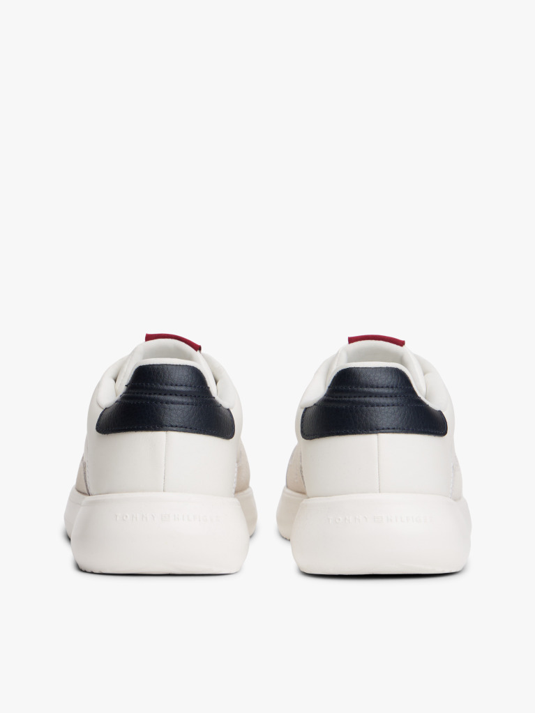 Beige Leather Fine-Cleat Trainers  Men