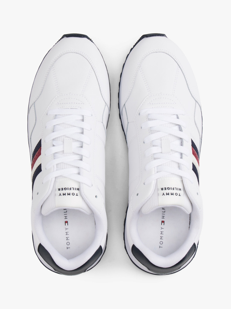 White Signature Tape Cleat Trainers With Leather  Men