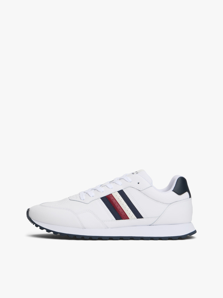 White Signature Tape Cleat Trainers With Leather  Men