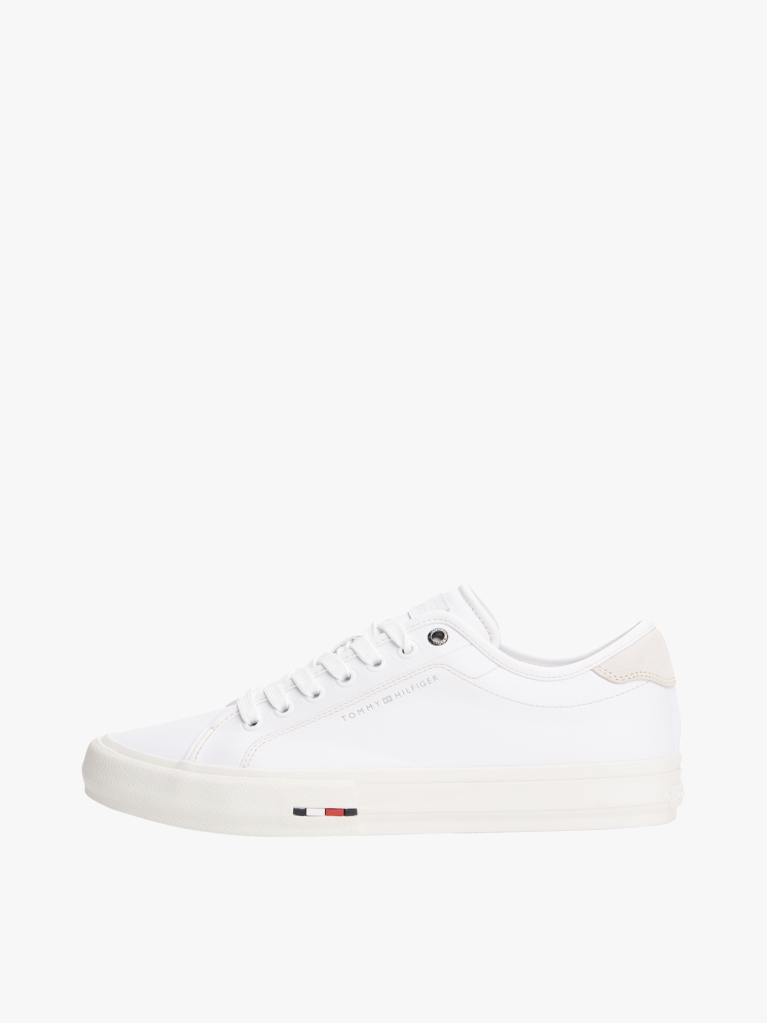 White Leather Signature Trainers  Men
