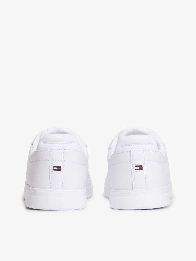 White Lightweight Leather Cupsole Court Trainers  Men